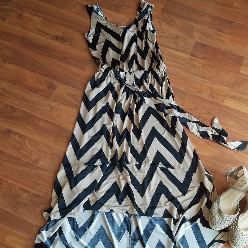 High-low Chevron dress
